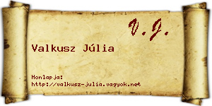 Valkusz Júlia névjegykártya